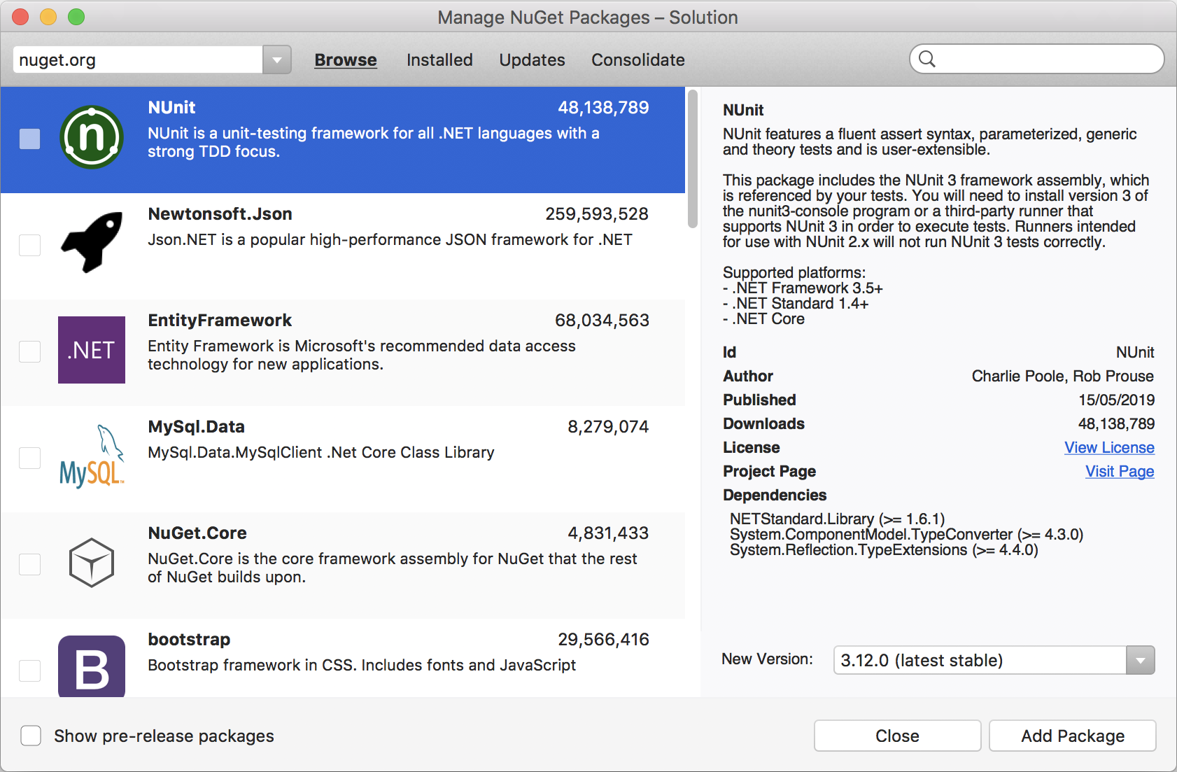 Managing NuGet packages Graphic