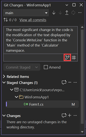顯示 AI 產生的認可訊息的螢幕快照。