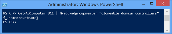 Screenshot of a terminal window that shows the command for adding a server to a group 