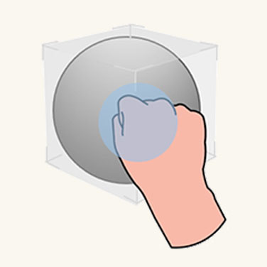 Graphic showing user grabbing large object to move
