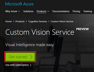Get started with Custom Vision Service