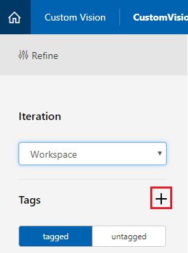 Screenshot that shows the + button next to Tags.