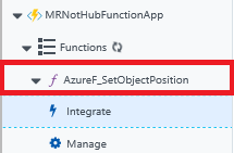 Screenshot that shows the functions page with the newly created function highlighted.