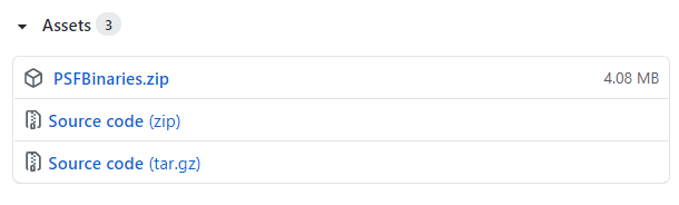 psf from github releases