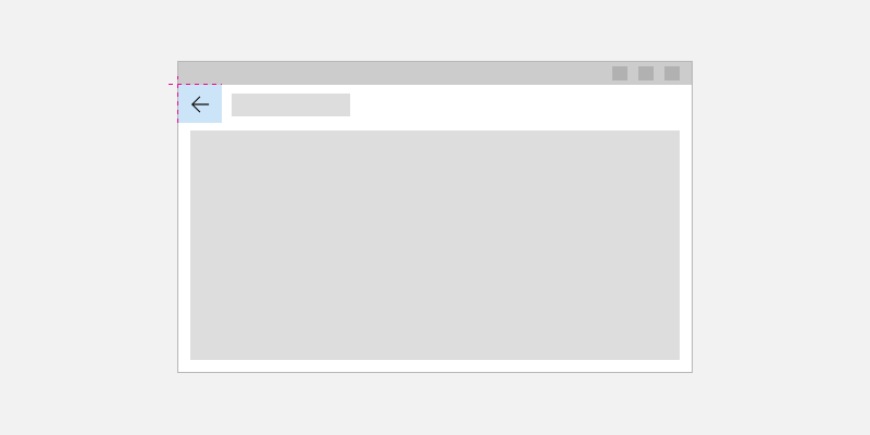 應用程式 UI 左上角的 [上一頁] 按鈕
