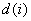 顯示上標 d（i）