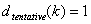顯示 d 下標暫定 （k） 等於 1.