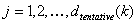 顯示 j 等於 1， 2， ...， d 下標暫定 （k） 。