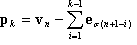 顯示 P 下標 k 的方程式。