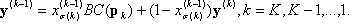 顯示一系列輸出向量的方程式。