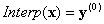 顯示 Interp（x） 等於 y 上標 （0）。
