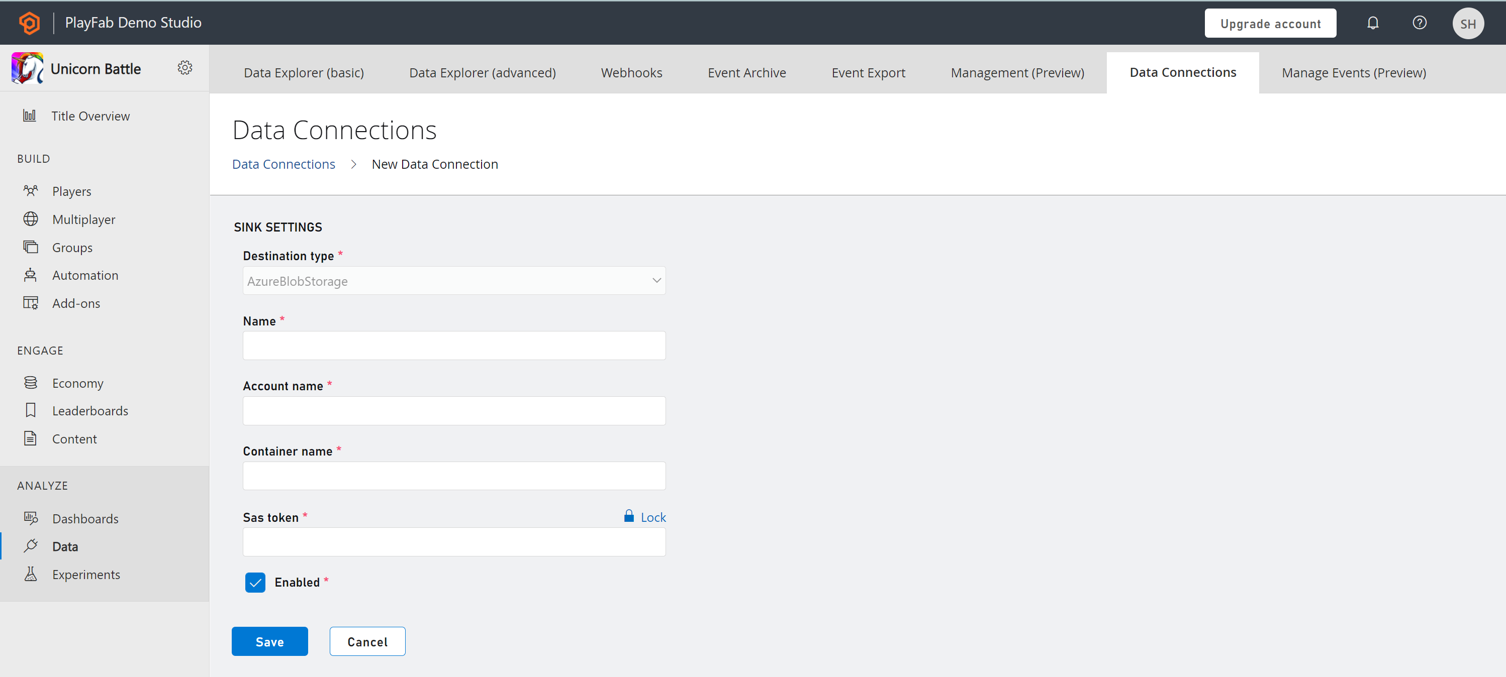 Create Data Connection Screenshot of Create Data Connection