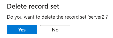 Screenshot of how to delete a record set.