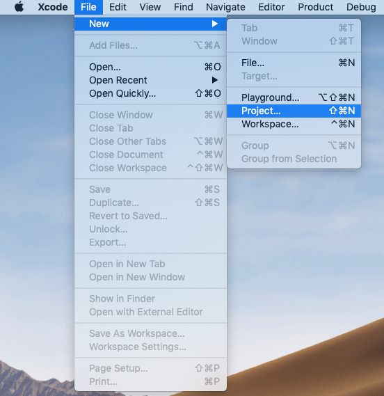 Step 1 Create a swift app step 1