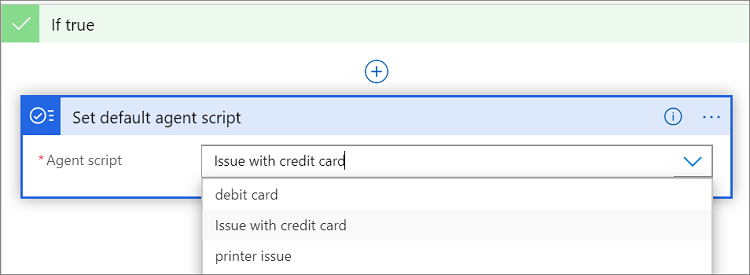 Select default agent script Select default agent script.